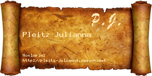 Pleitz Julianna névjegykártya